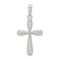 Sterling Silver Polished Latin Cross Pendant, 30 x 18 mm