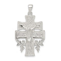 Sterling Silver Polished Mini Caravaca Crucifix Pendant, 26.4 x 18.85 mm
