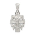 Sterling Silver Polished Mini INRI Crucifix Pendant, 16 x 11.6 mm