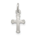 Sterling Silver Polished Cross Charm, 0.28 g