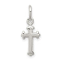 Sterling Silver Polished Cross Charm, 0.47 g