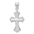 Sterling Silver Rhodium-plated Polished Cross Pendant, 27.43 x 18.5 mm
