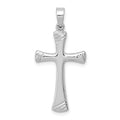 Sterling Silver Rhodium-plated Cross Pendant, 23.4 x 14.5 mm