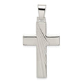 Sterling Silver Polished Cross Pendant, 36.22 x 23.64 mm