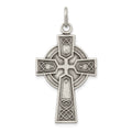 Sterling Silver Antiqued Irish Cross Pendant, 33 x 20 mm