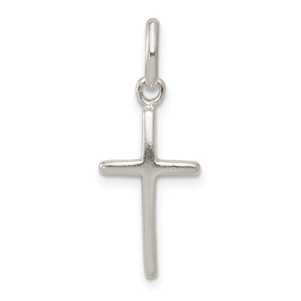 Sterling Silver Polished Cross Charm, 17.62 x 9.85 mm