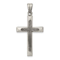 Sterling Silver Antiqued, Polished and Brushed Latin Cross Pendant, 30.15 x 19.5 mm