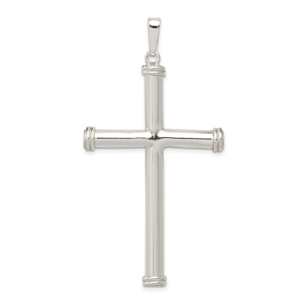 Sterling Silver Polished Hollow Cross Pendant, 50.65 x 32 mm