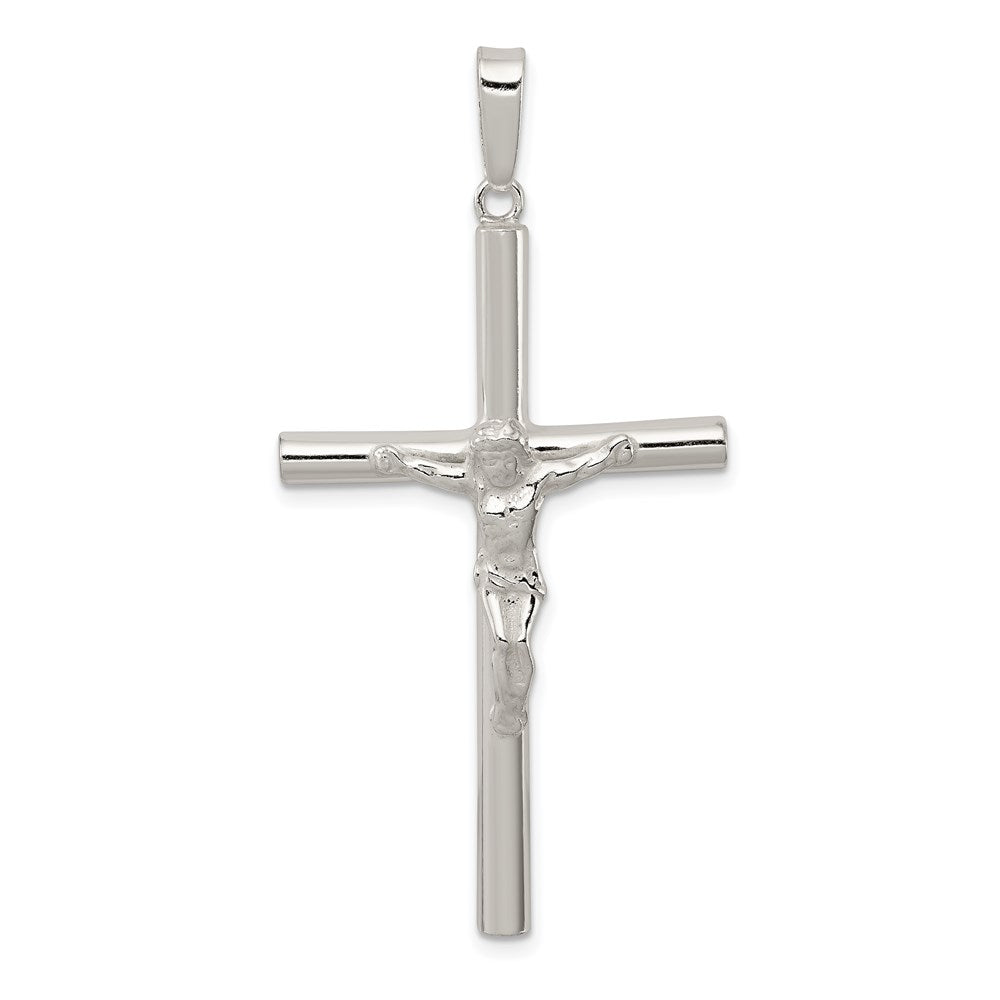Sterling Silver Polished Hollow Crucifix Pendant, 50.75 x 25.5 mm
