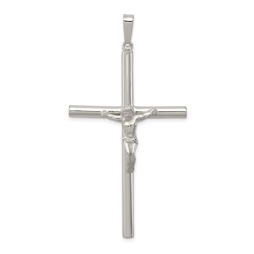Sterling Silver Polished Hollow Crucifix Pendant, 59.6 x 31.75 mm