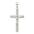 Sterling Silver Polished Hollow Crucifix Cross Pendant, 48.55 x 21.5 mm