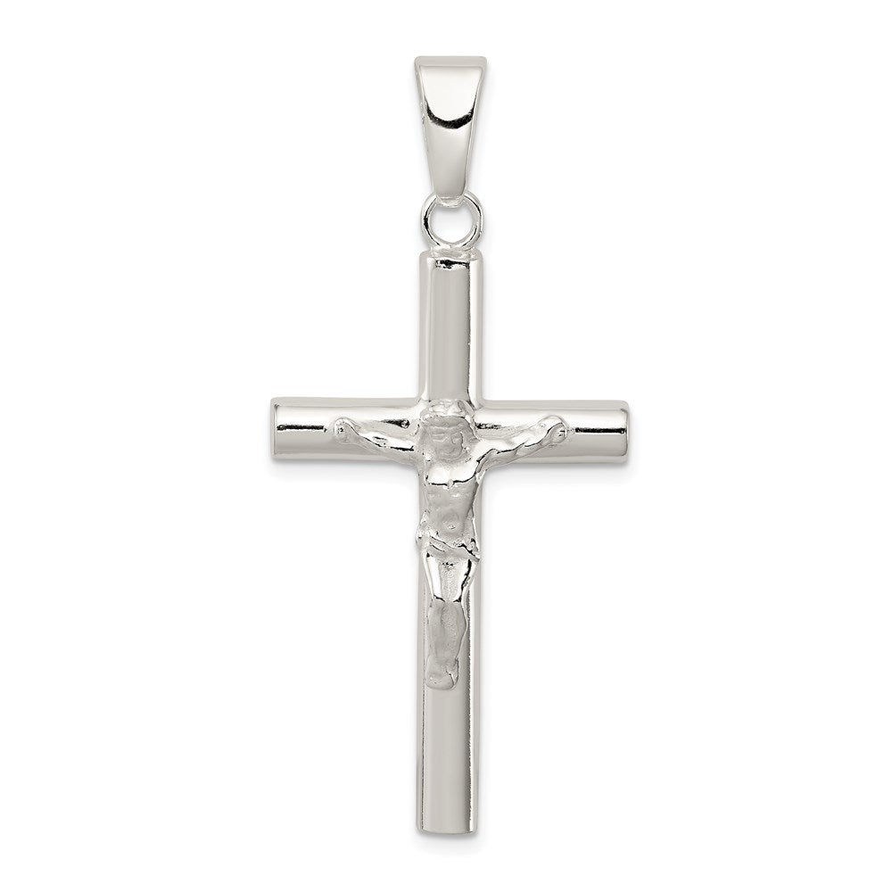 Sterling Silver Polished Hollow Crucifix Cross Pendant, 48.55 x 21.5 mm