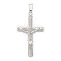 Sterling Silver Polished Hollow Crucifix Cross Pendant, 56 x 27.5 mm