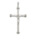 Sterling Silver Polished Textured Hollow Crucifix Pendant, 56.35 x 29 mm