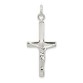 Sterling Silver Polished Crucifix Cross Pendant, 43 x 17.5 mm