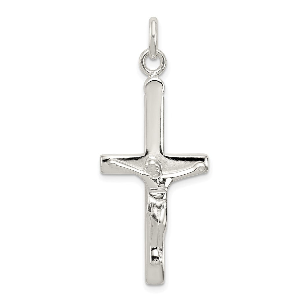 Sterling Silver Polished Crucifix Cross Pendant, 43 x 17.5 mm