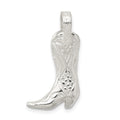 Sterling Silver Cowboy Boot Charm, 25 x 14 mm