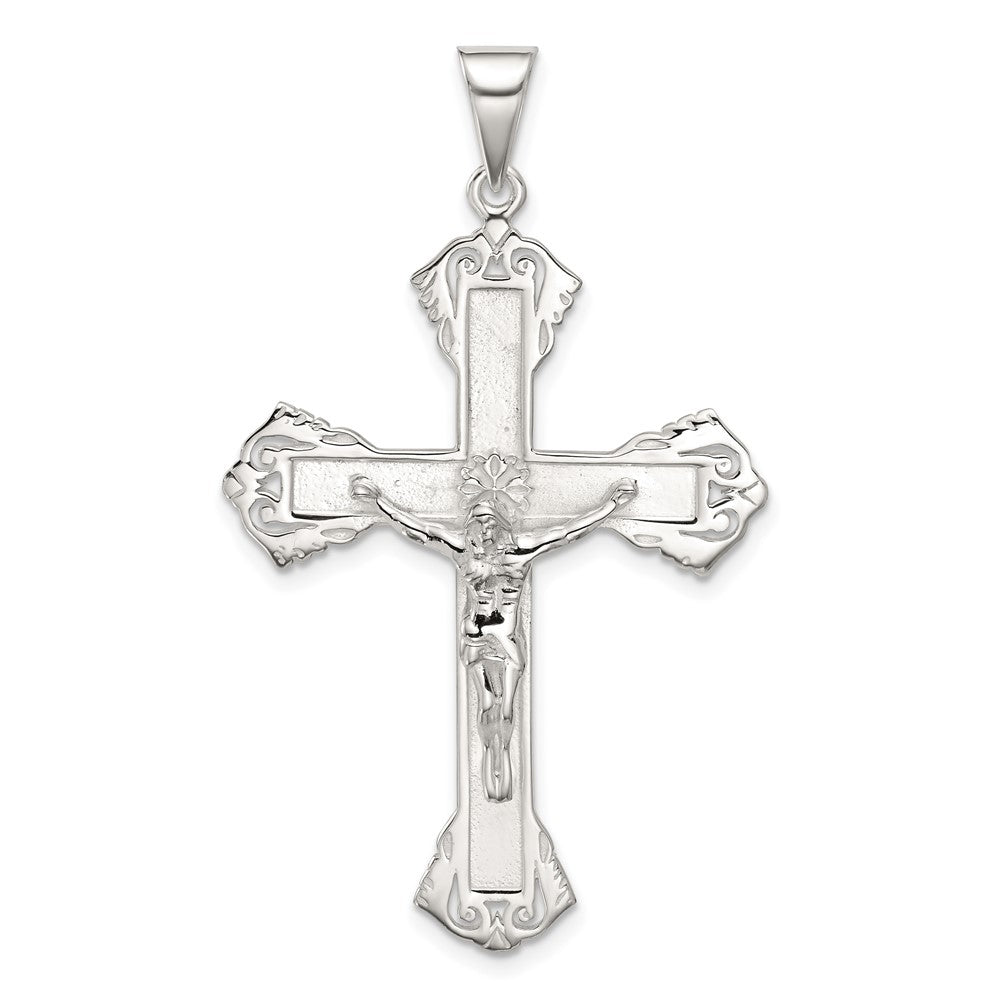 Sterling Silver Polished Crucifix Pendant, 50 x 29.75 mm