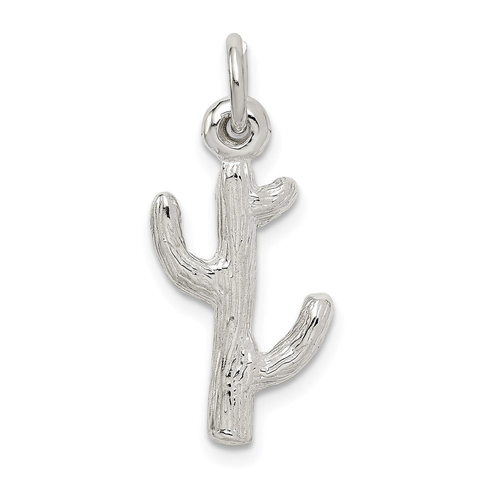 Sterling Silver Cactus Charm, 21 x 12 mm