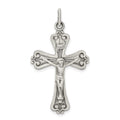 Sterling Silver Antiqued and Brushed INRI Crucifix Pendant, 39.2 x 22.15 mm