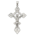 Sterling Silver Polished Large INRI Crucifix Pendant, 66 x 35.75 mm