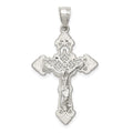 Sterling Silver Polished Crucifix Pendant, 37.85 x 20.9 mm