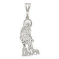 Sterling Silver Polished & Textured St. Lazarus Pendant, 42.25 x 15.8 mm