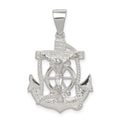 Sterling Silver Polished Mini Mariner INRI Crucifix Pendant, 31.5 x 20 mm