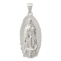 Sterling Silver Polished Religious Pendant, 46.1 x 18 mm