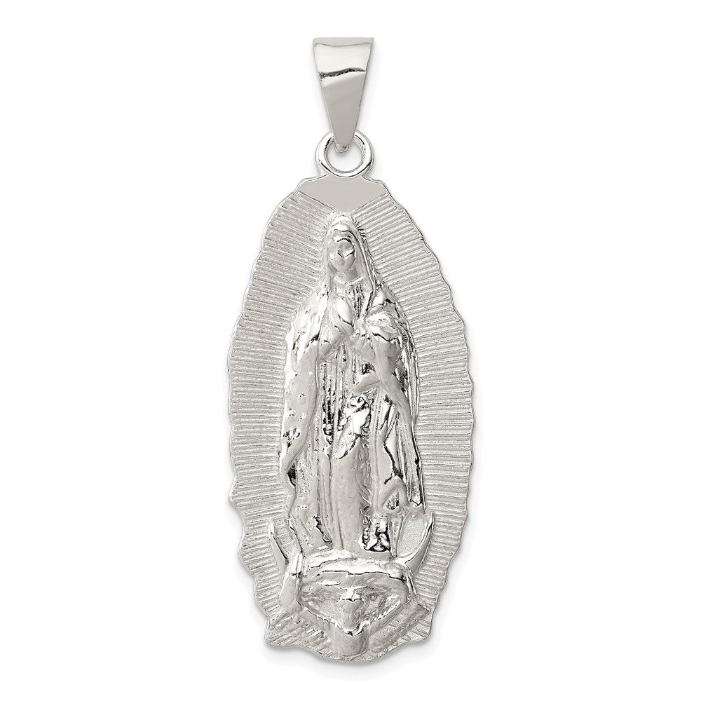 Sterling Silver Polished Religious Pendant, 46.1 x 18 mm
