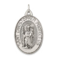 Sterling Silver Antiqued Satin St. Christopher Medal, 39.86 x 22.8 mm