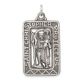 Sterling Silver Antiqued and Brushed St. Christopher Medal, 40.66 x 31.3 mm