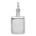 Sterling Silver Rhodium-plated Polished Rectangular Ash Holder Pendant, 22.85 x 14.7 mm