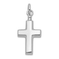 Sterling Silver Rhodium-plated Polished Cross Ash Holder Pendant, 28.26 x 18.22 mm