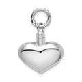 Sterling Silver Rhodium-plated Polished Puffy Heart Ash Holder Pendant, 18.9 x 20 mm