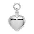 Sterling Silver Rhodium-plated Polished Heart Ash Holder Pendant, 25.4 x 20.5 mm