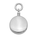 Sterling Silver Rhodium-plated Polished Round Ash Holder Pendant, 24.87 x 20.22 mm