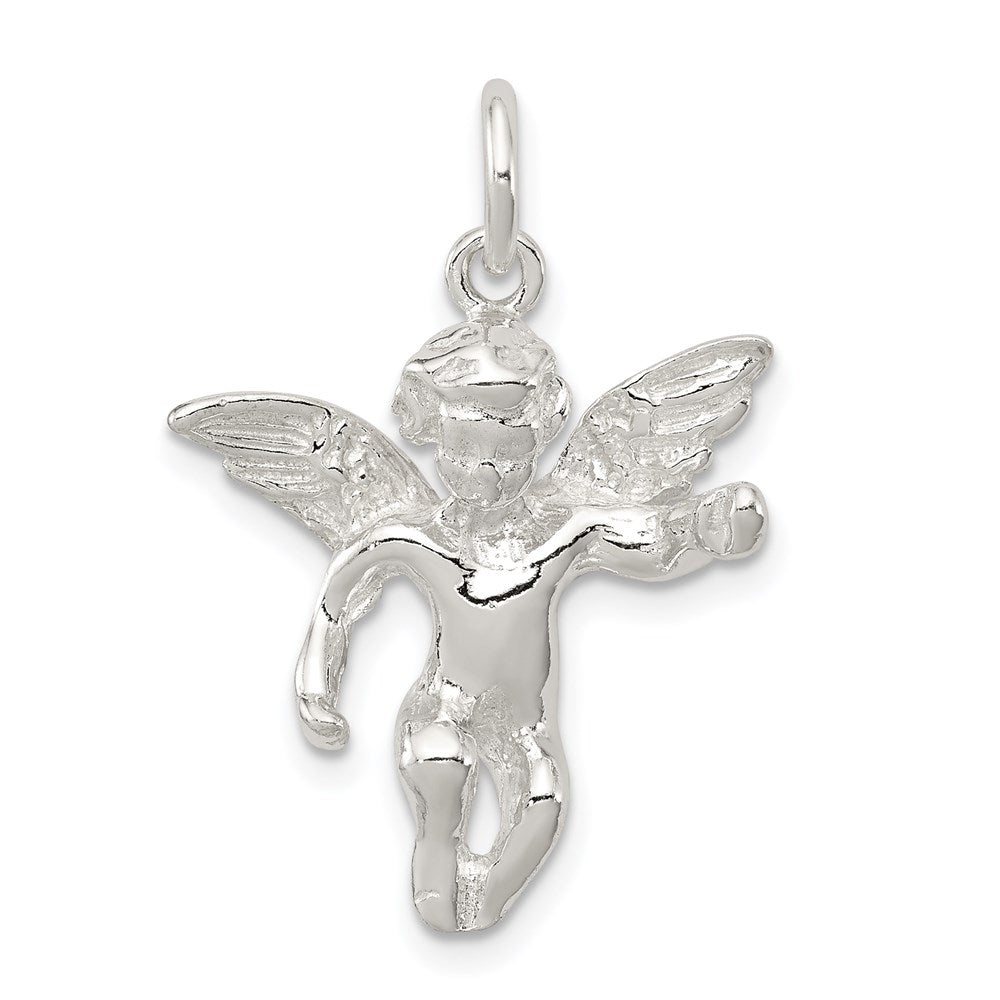 Sterling Silver Polished Full Angel Figure 3-D Pendant, 26.83 x 18.3 mm