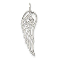 Sterling Silver Polished Angel Wing Charm, 27.48 x 8.43 mm