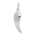Sterling Silver Polished and Textured Angel Wing Pendant, 30.88 x 8.67 mm