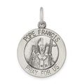 Sterling Silver Antiqued and Brushed Pope Francis Medal, 27.25 x 18.64 mm