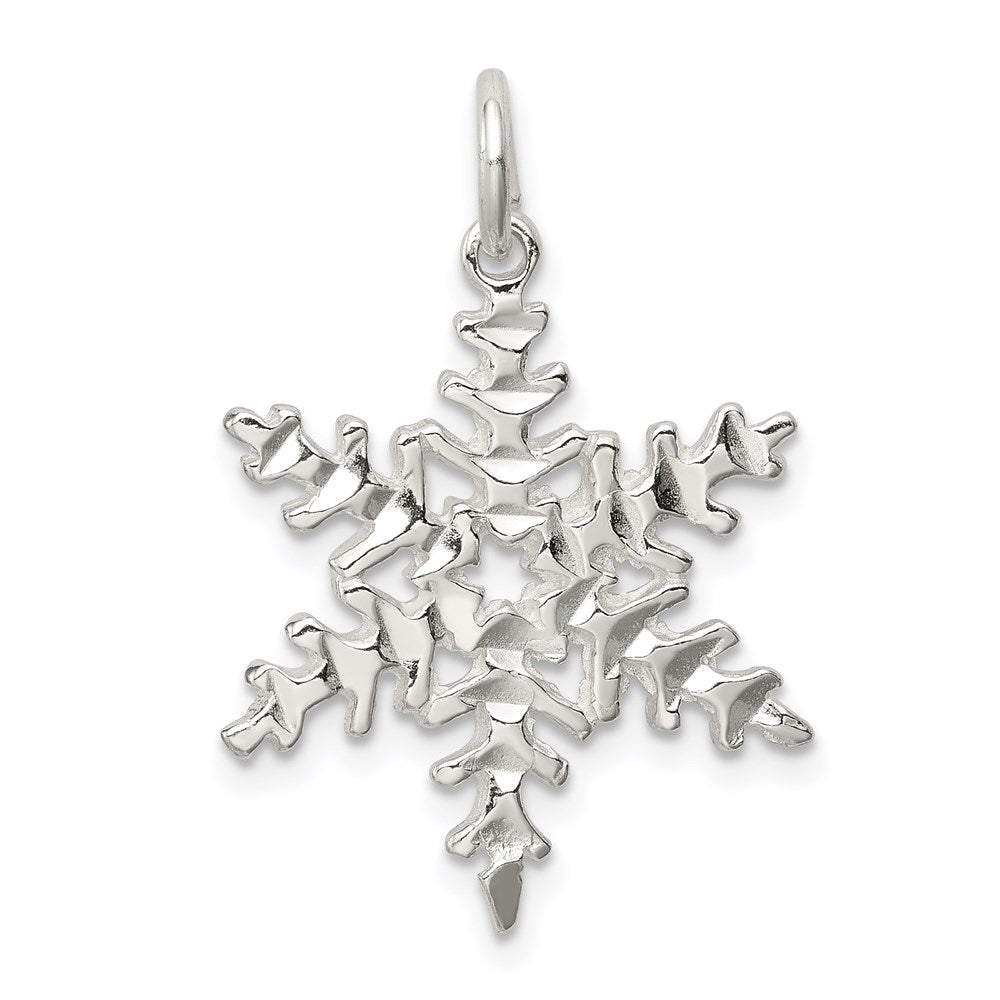 Sterling Silver Snowflake Pendant, 27 x 18 mm
