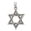 Sterling Silver Antiqued Star of David Pendant, 36.83 x 22.5 mm