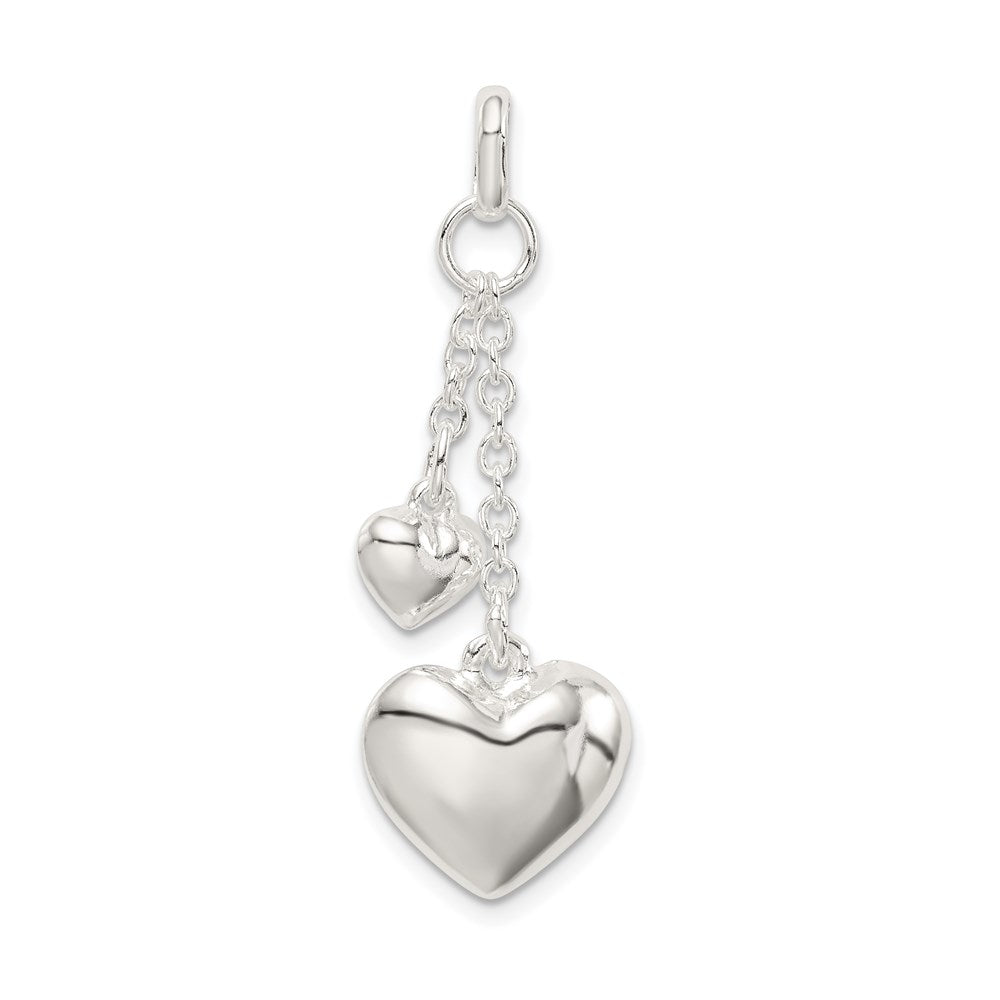 Sterling Silver Polished Puffed Heart Pendant, 11.75 mm