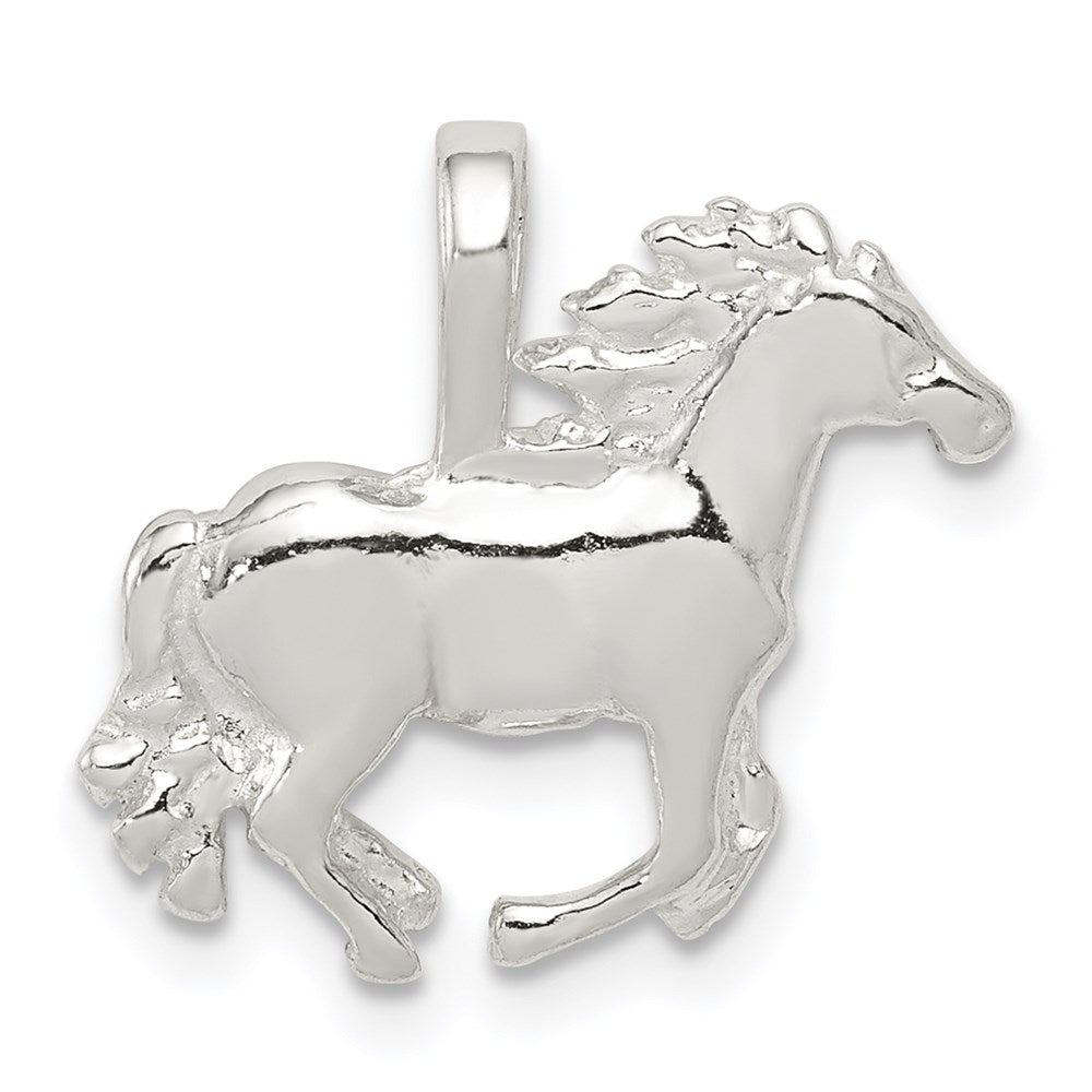 Sterling Silver Horse Charm, 15 x 18 mm