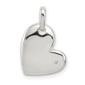 Sterling Silver Polished Diamond Heart Pendant, 0.005 ct, 13.5 mm