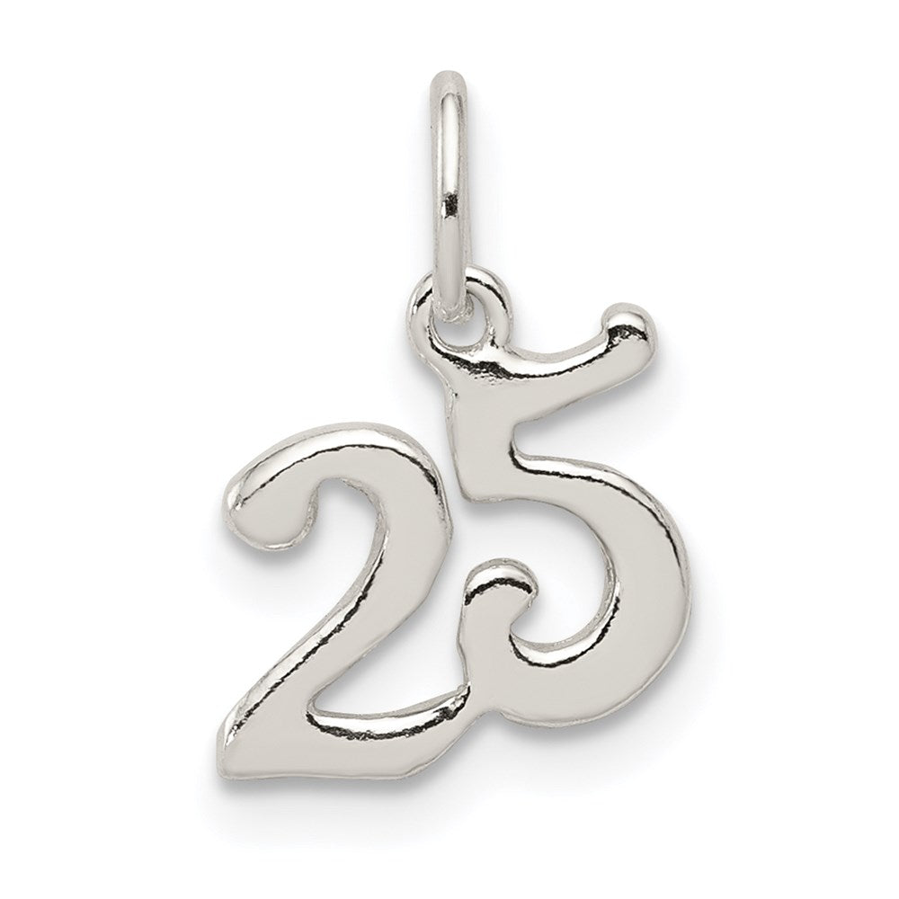 Sterling Silver Polished 25 Charm, 7.5 mm