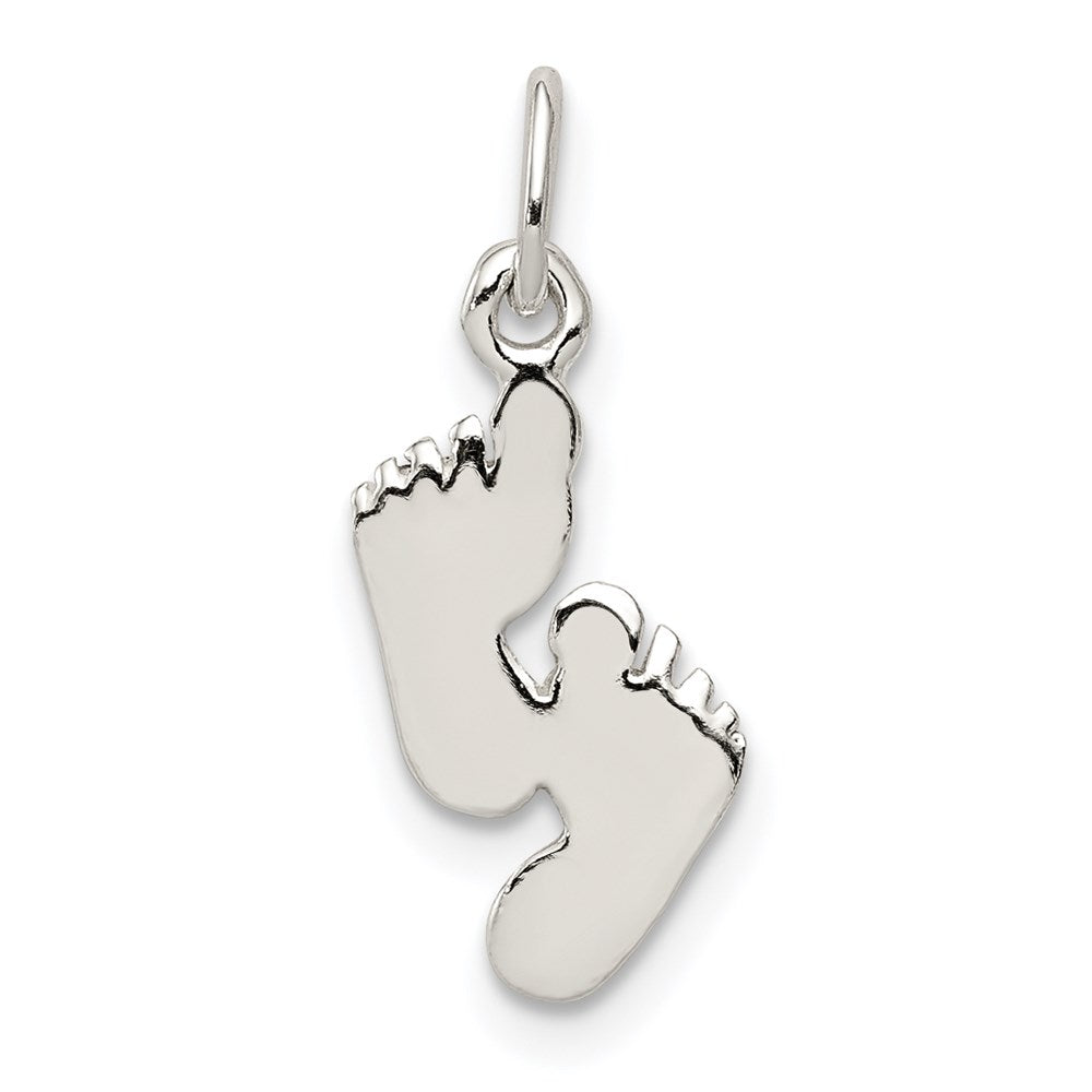 Sterling Silver Polished Feet Pendant, 13.5 mm