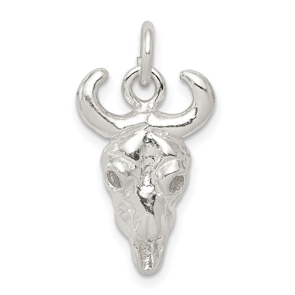 Sterling Silver Skull Charm, 19 x 13 mm