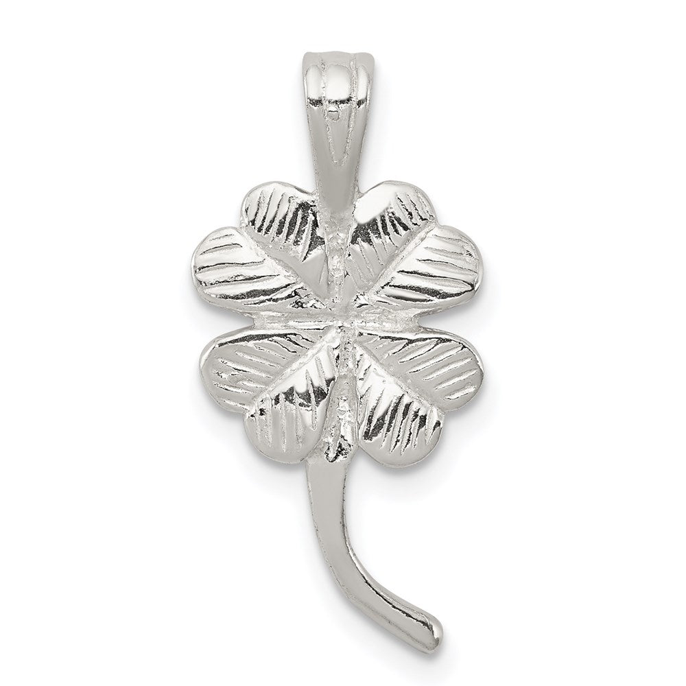 Sterling Silver 4-leaf Clover Charm, 24 x 11 mm